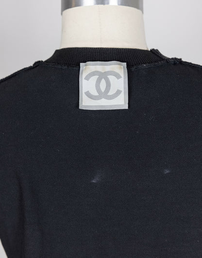 Chanel 2003 Vintage Navy Blue Knit Logo Lounge Set