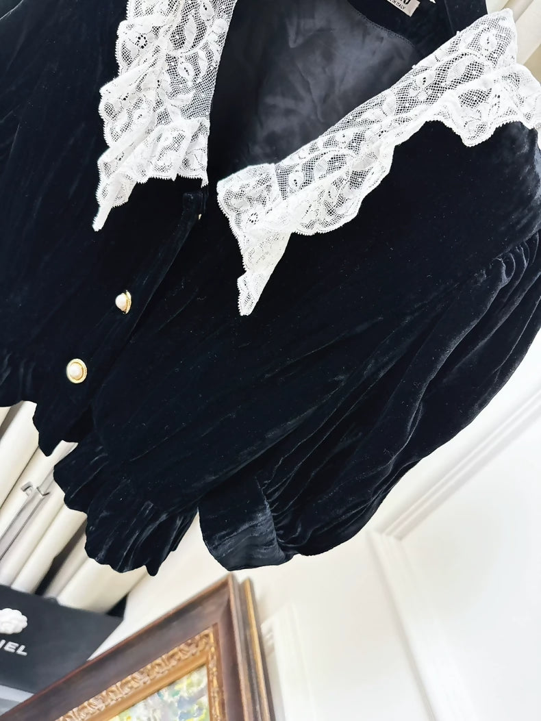 Miu Miu Black velvet top