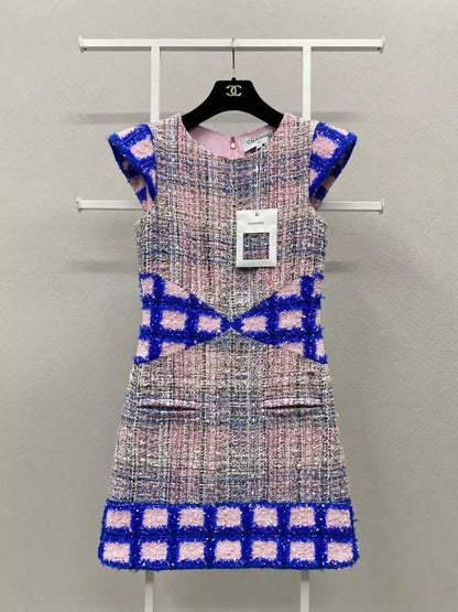 Chanel pink purple tweed Dress