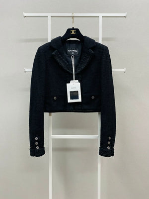 Chanel 22C Black Woven Jacket