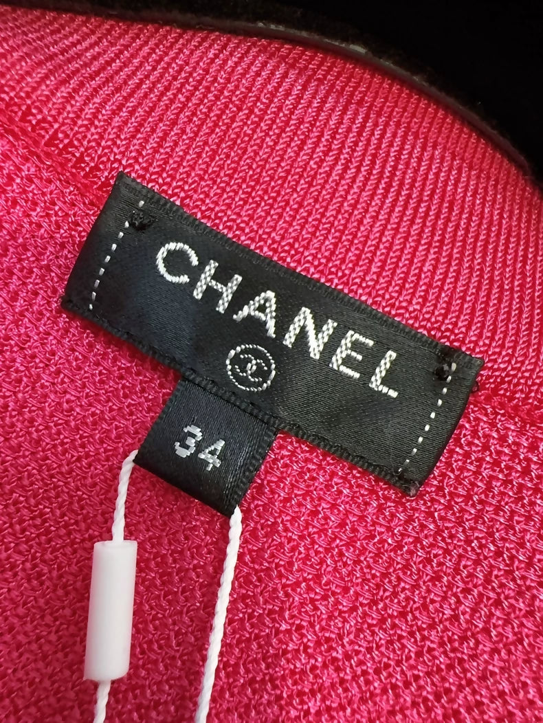 Chanel 21P fuchsia knit dress