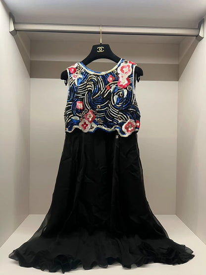 Chanel 01A black Gemstone Dress