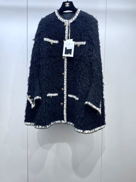 Chanel 25K black cape coat