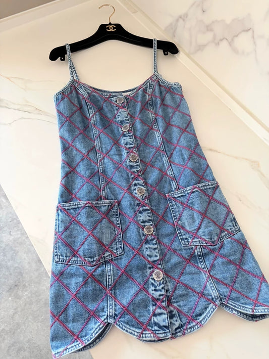Chanel 22M Blue Denim Dress