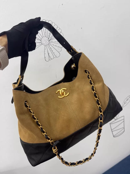 Chanel 25A Small Suede Hobo Toto Chain shoulder Bag