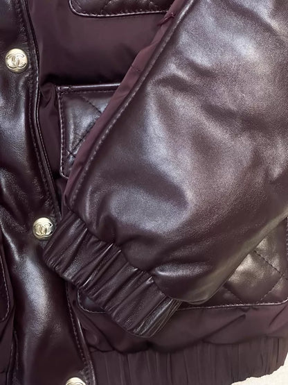 Chanel 22N burgundy leather jacket