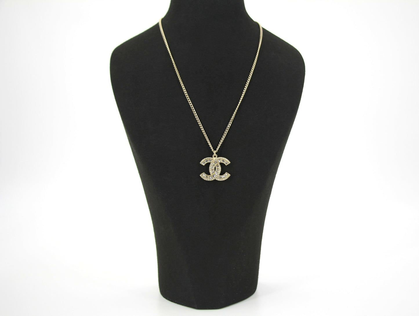 Chanel F16V Rhinestone Classic CC Double-Sided Chain Adjustable Clasp Necklace