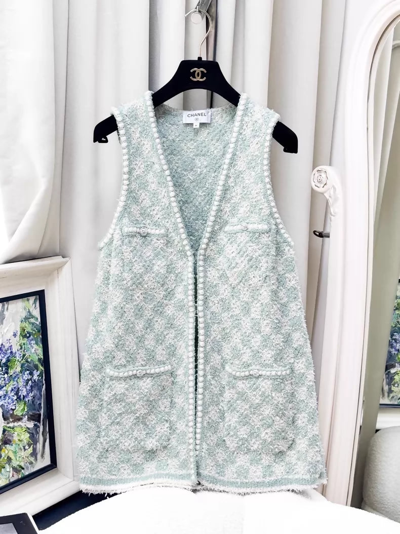Chanel 23SS Green Knit Vest