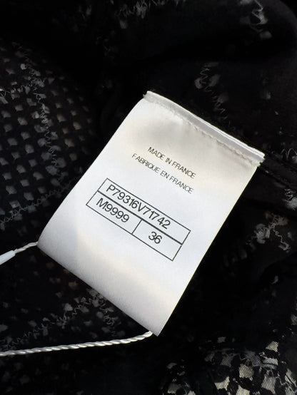 Chanel 25S Black & white quilted embroidered jacket