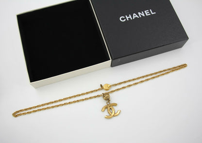 Chanel Vintage 85 Gold-Plated Ball CC Long Necklace