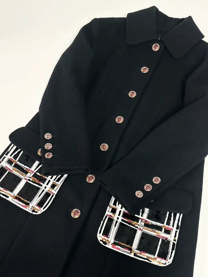 Chanel 22A black long coat
