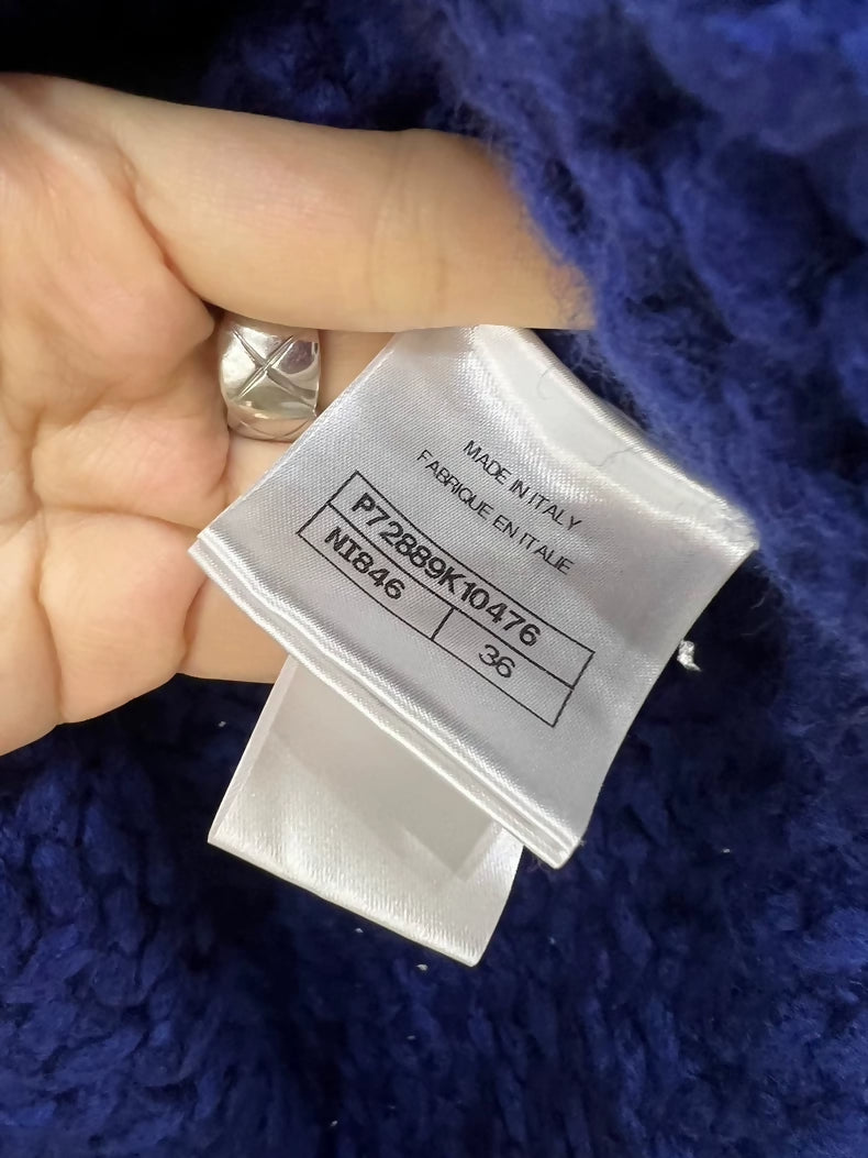 Chanel 22A Royal Blue Knit Cardigan