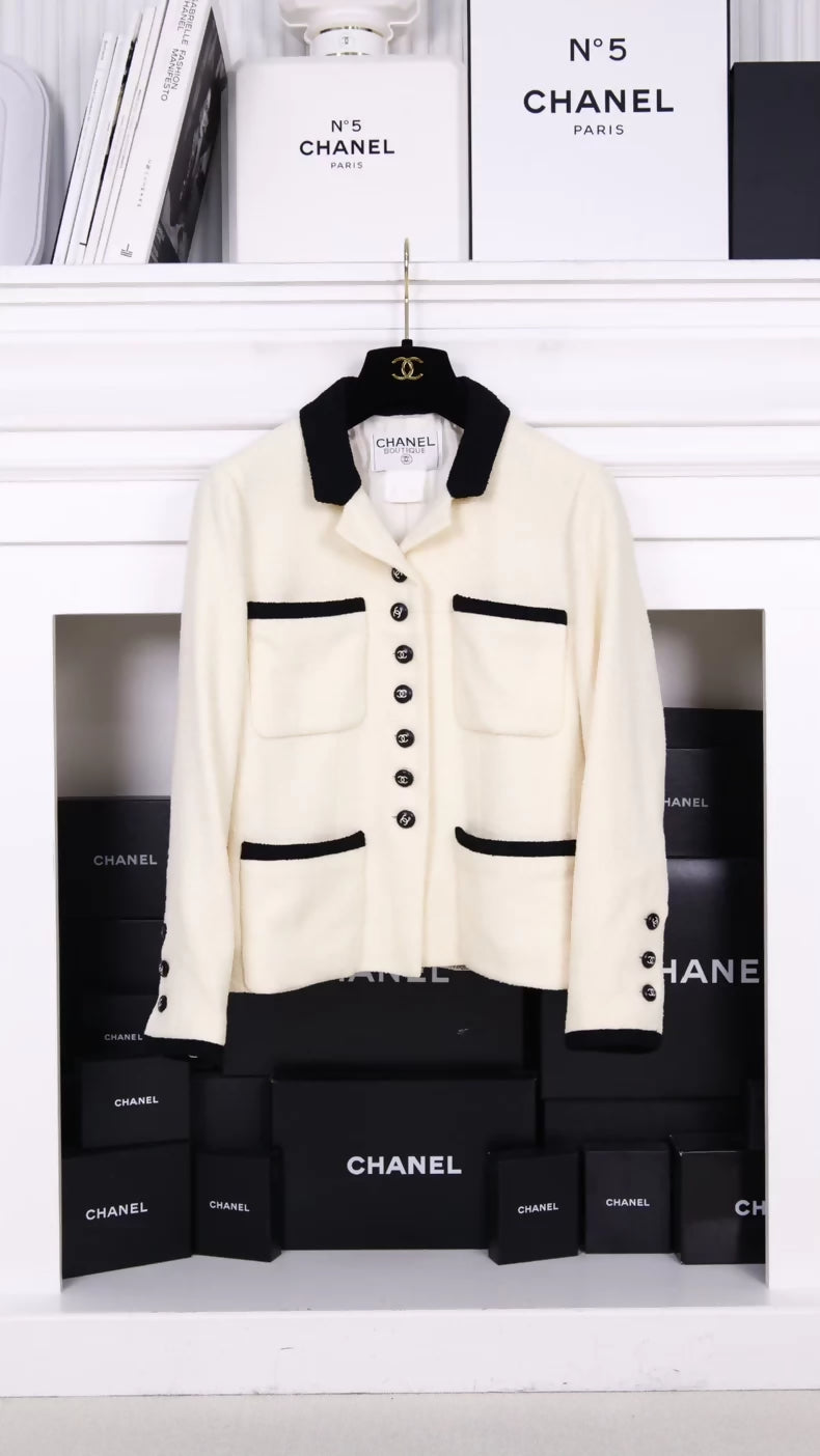 Chanel 1996 black and ecru jacket