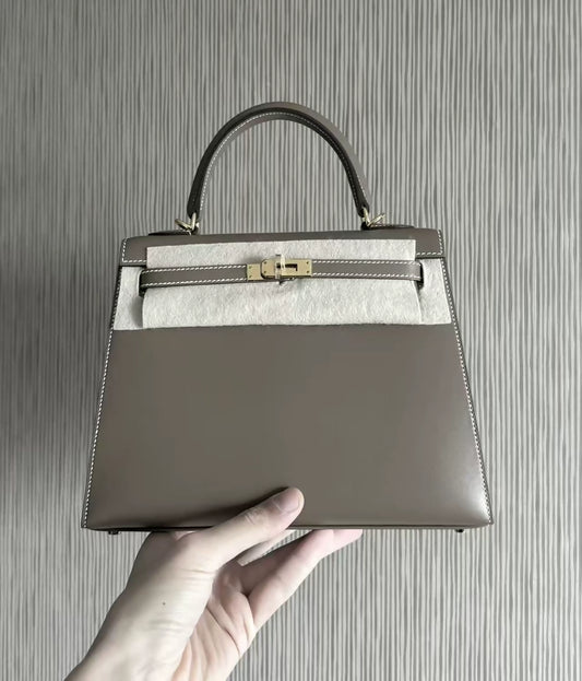Hermes Kelly 25 elephant grey Box leather