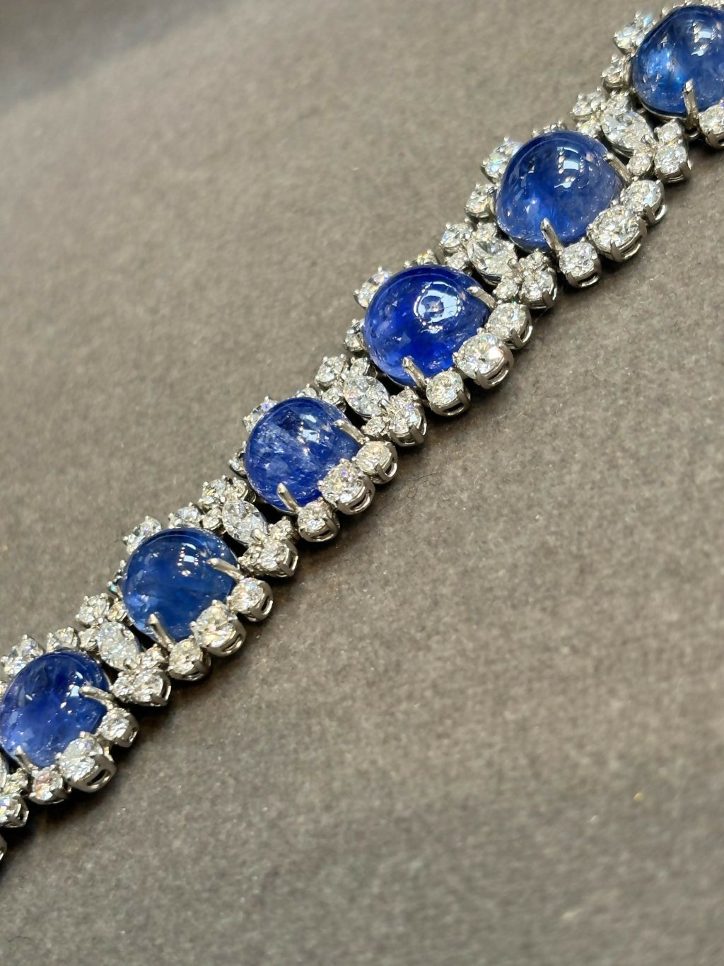 Bvlgari Certified Natural Burmese Cabochon Sapphire and Diamond Bracelet
