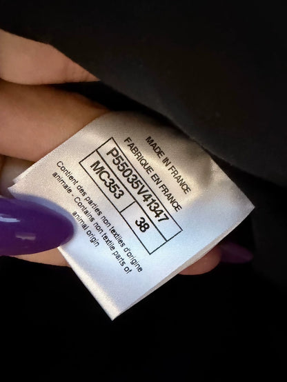 Chanel 16k black and gold tweed & leather jacket