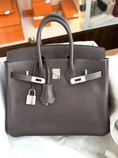 Hermès Birkin 25 Barenia Leather with Palladium Hardware