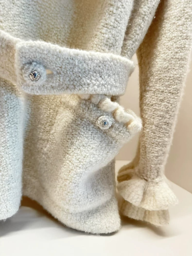 Chanel 24 ecru ruffled cardigan