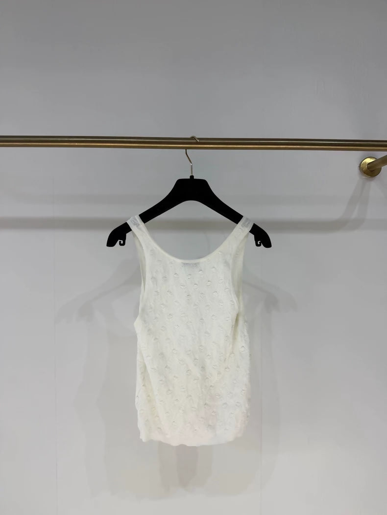 Chanel 24s white knit top
