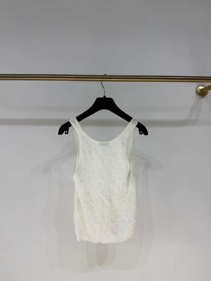 Chanel 24s white knit top