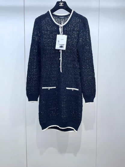 Chanel 24P black knit dress