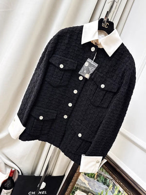 Chanel 21S black tweed jacket