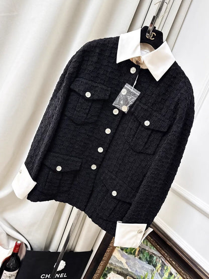 Chanel 21S black tweed jacket