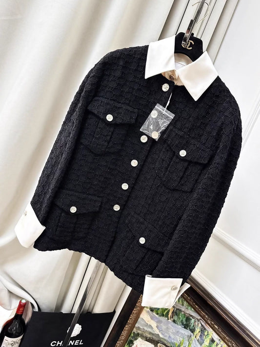 Chanel 21S black tweed jacket
