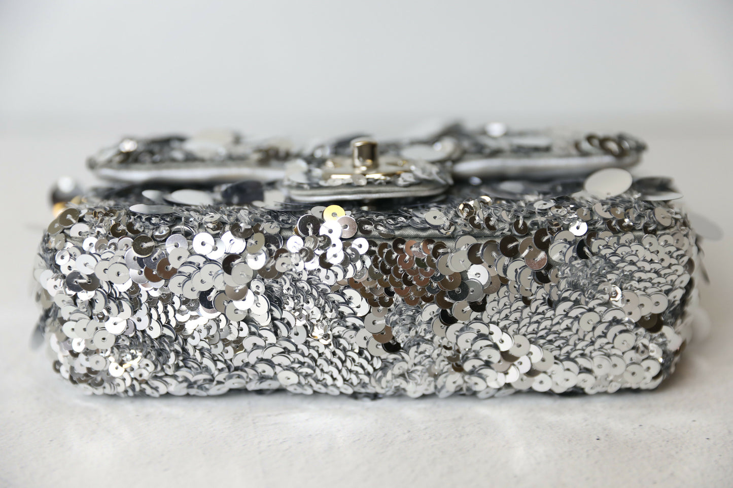 Chanel Mini Single Flap Silver Sequin Bag – Métiers d’Art 2022