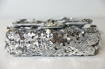 Chanel Mini Single Flap Silver Sequin Bag – Métiers d’Art 2022