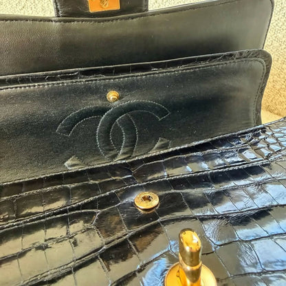 Chanel Vintage Medium Flap Bag – Black Crocodile | 1997 | 24K Gold Hardware