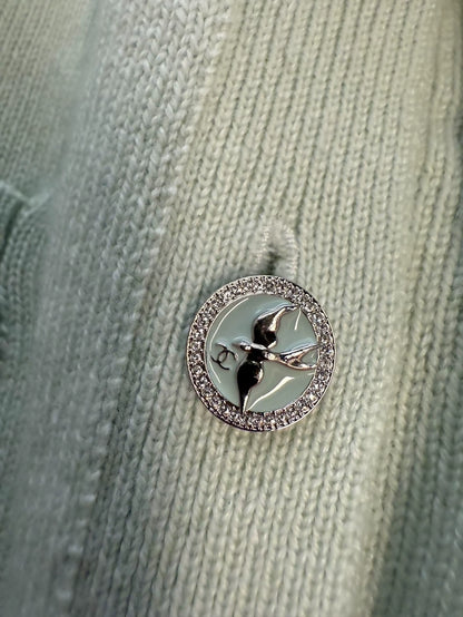 Chanel 25s Green Cardigan