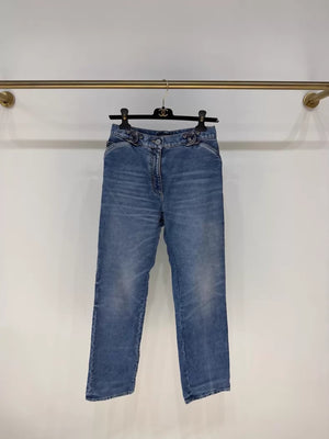 Chanel 24S jeans with the double C logo at the waist