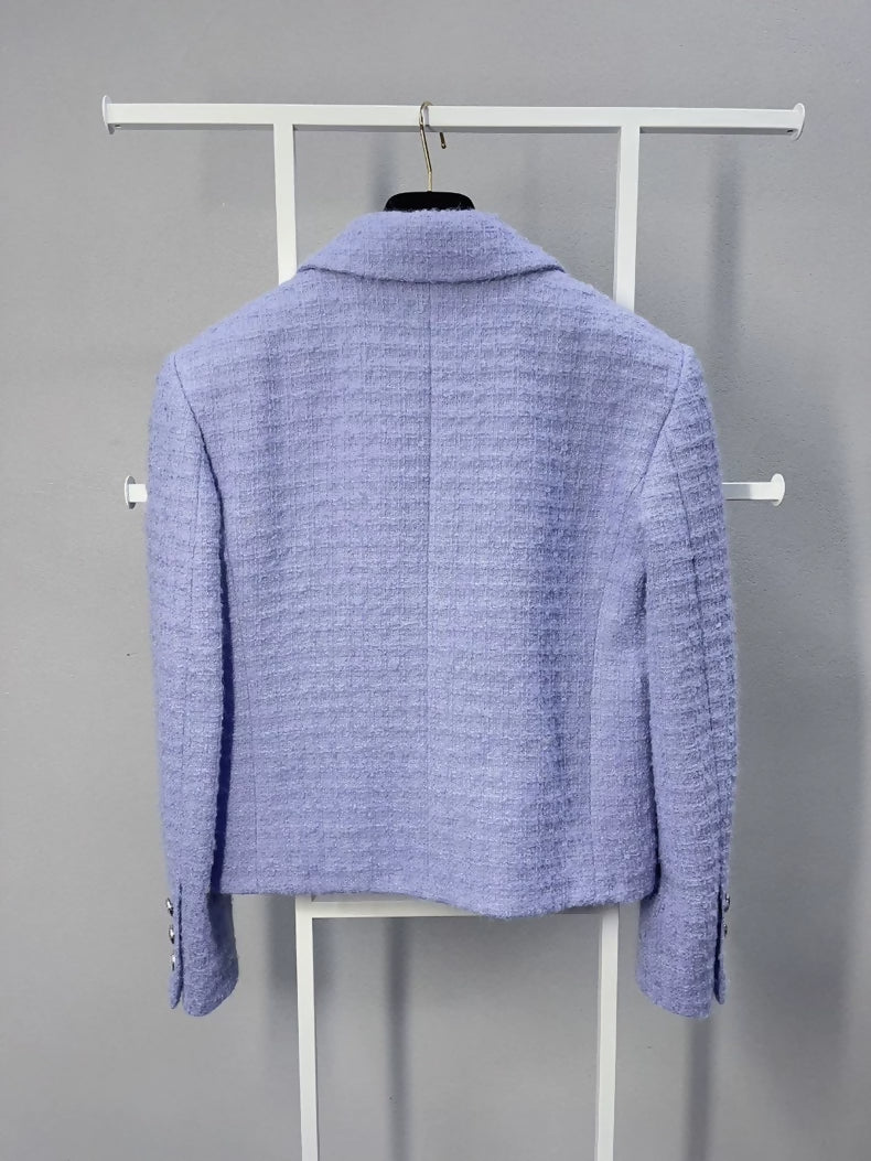 Chanel 21 purple tweed jacket