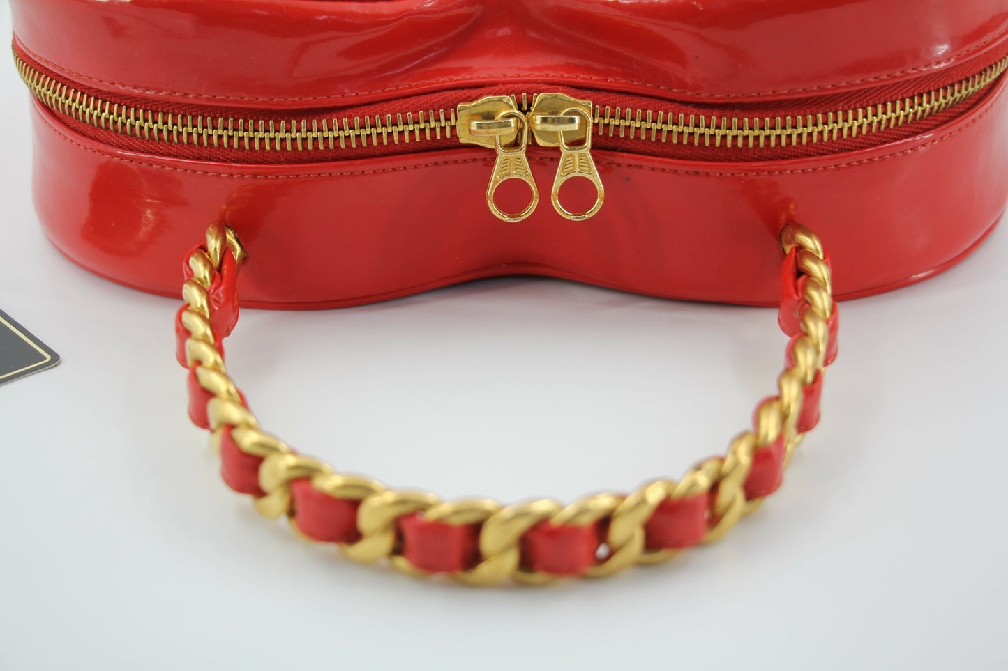Chanel Vintage 1995 Leather Red Barbie Heart Vanity Handbag