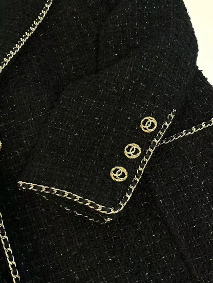 Chanel 23B Black tweed Jacket