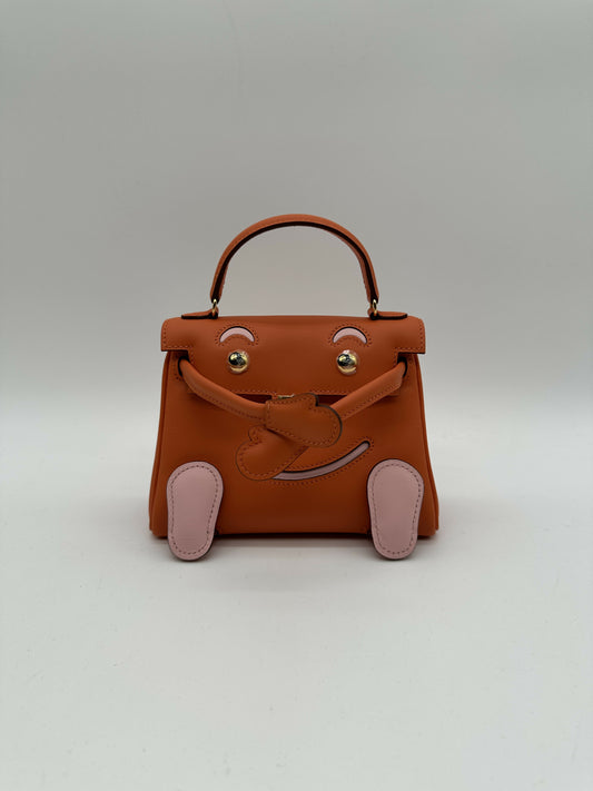 Hermès Kelly Doll Orange / Rose Sakura PHW W 2026