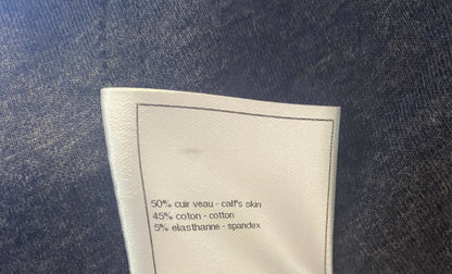 Chanel 12P Navy Blue Petrol Quilted Leather Biker Jacket FR 36