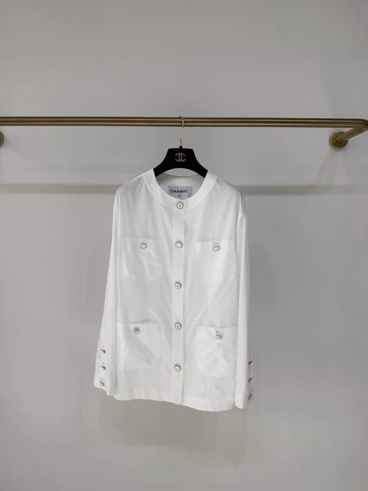 Chanel 25k white shirt style jacket