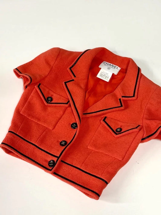 Chanel 95P Red and Black jacket Top