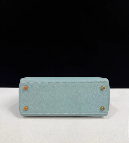 Hermes Kelly 25 sky blue Togo leather with gold hardware