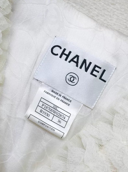 Chanel 02C ecru Lace Top with Belt