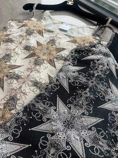 Chanel 06P black Gold Baroque top 
skirt set