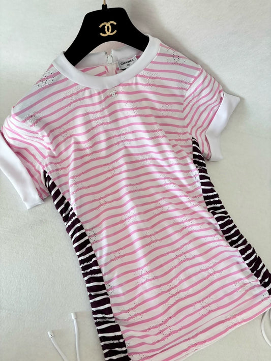 Chanel 24S Pink Striped T-Shirt
