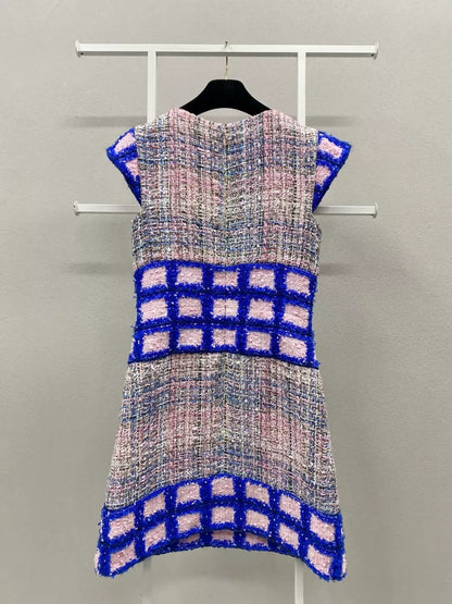 Chanel pink purple tweed Dress