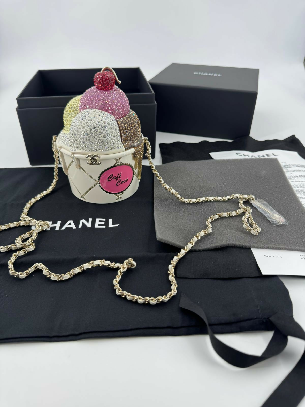 Chanel 2026 Rhinestone Gelato Ice Cream Multicoloured Minaudière Evening Bag