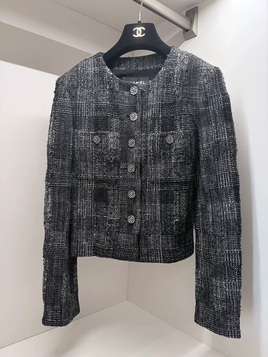 Chanel 22A grey tweed jacket,