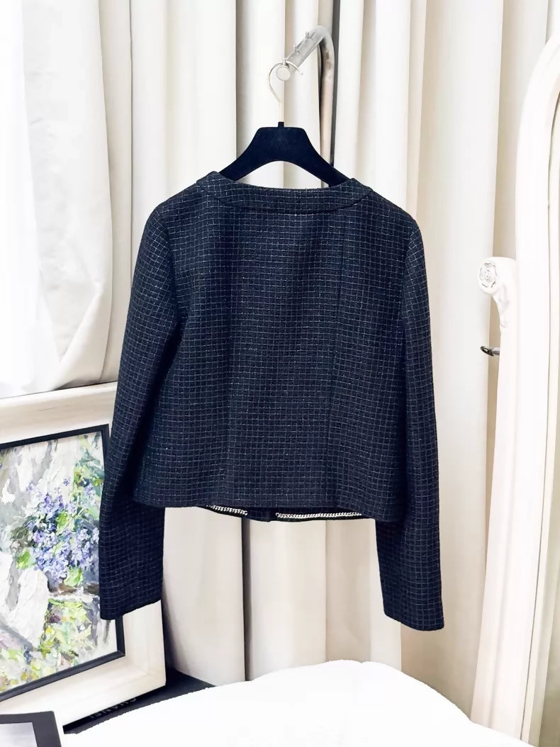 Chanel 23S black tweed jacket
