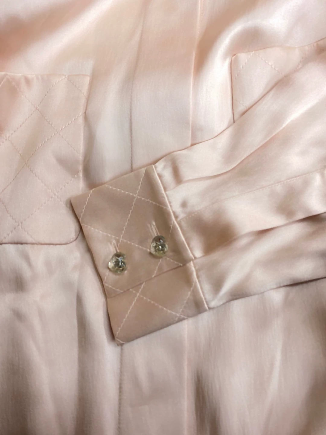 Chanel 21B champagne pink silk shirt dress