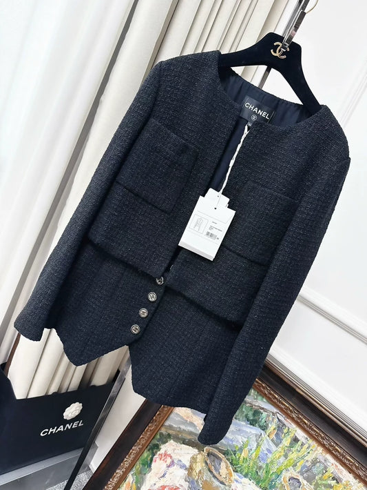 Chanel 22c black tweed jacket,